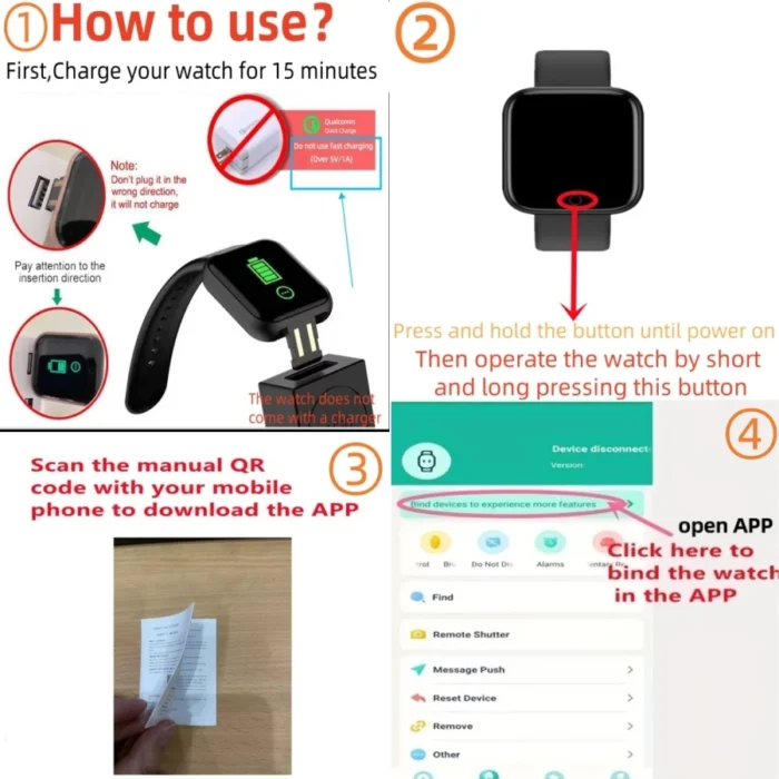 Smartwatch Men Women Wristwatches Smart Watch Message Fitness Monitor Bracelet Birthday Gift Electronic Clock For Xiaomi Huawei - Image 2